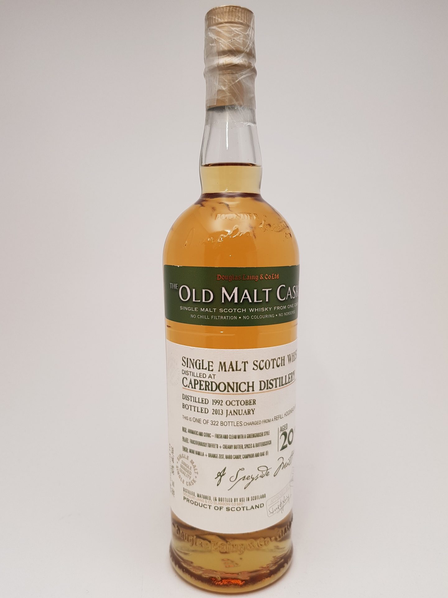 Caperdonich 20 yo (1992/2013), Douglas Laing – Old Malt Cask (#DL 9321), 50%