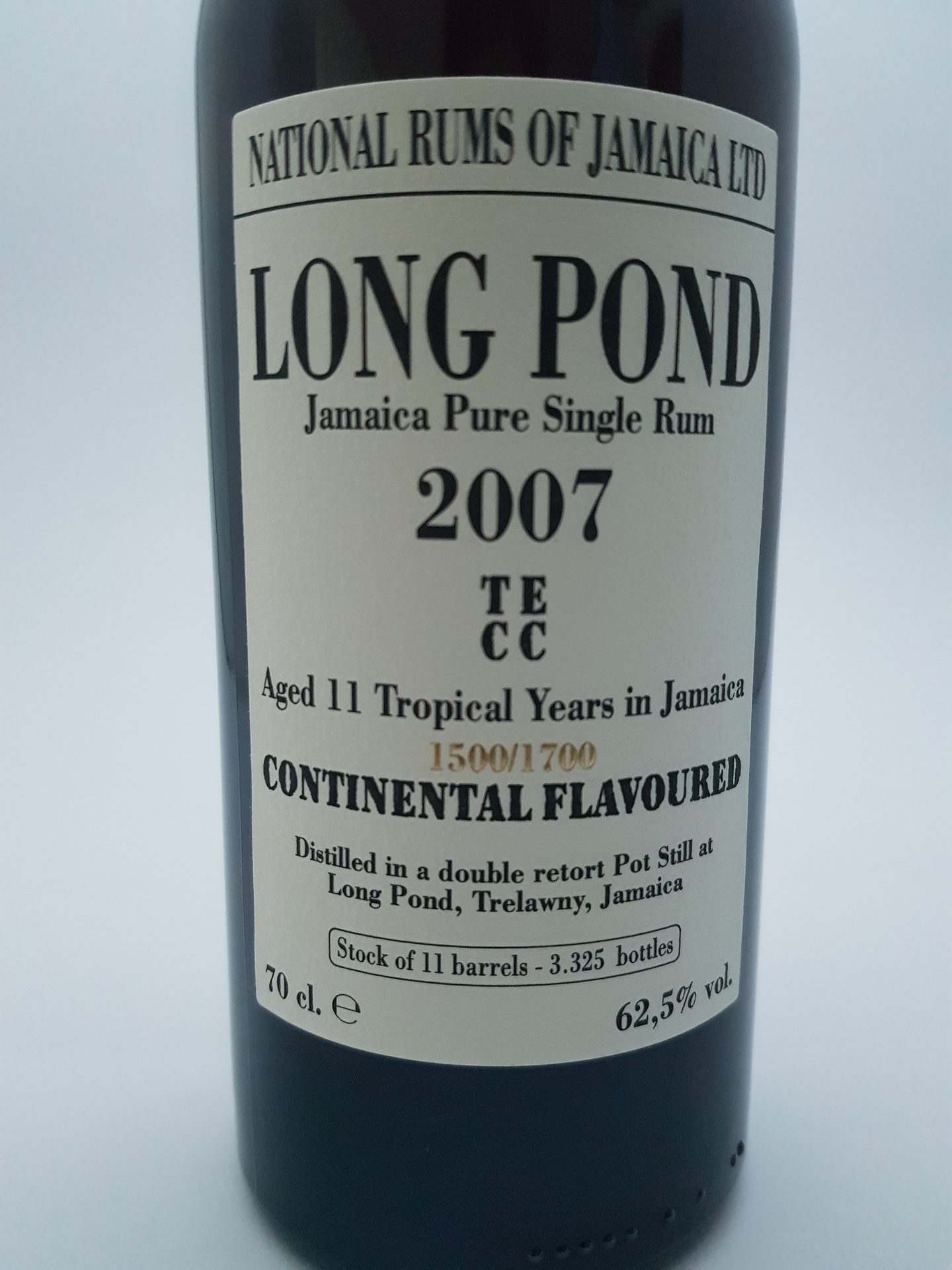 Long Pond 11 yo (2007), TECC - National Rums of Jamaica, 62.5%