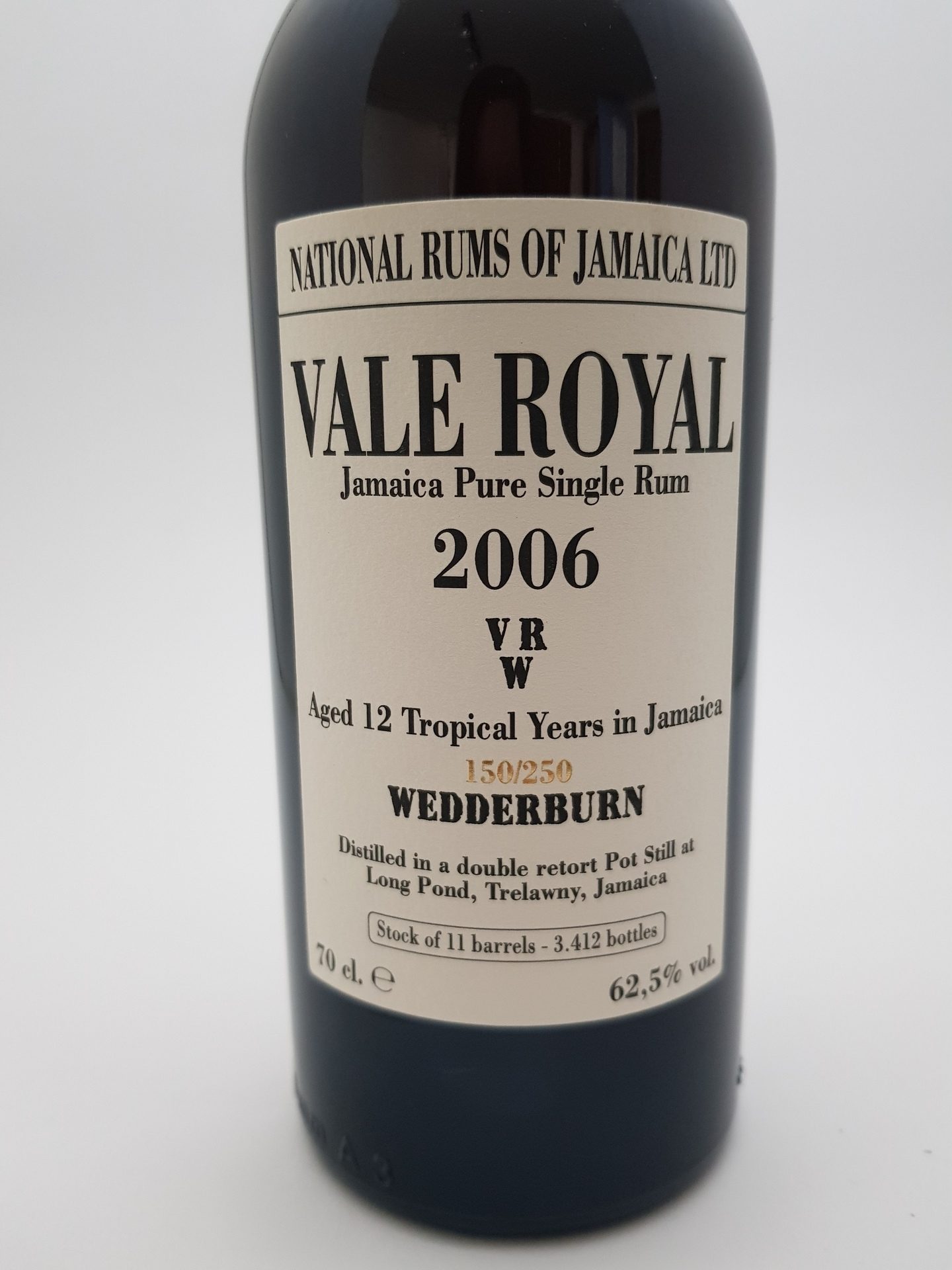 Long Pond 12 yo (2006), Vale Royal - VRW, National Rums of Jamaica, 62.5%