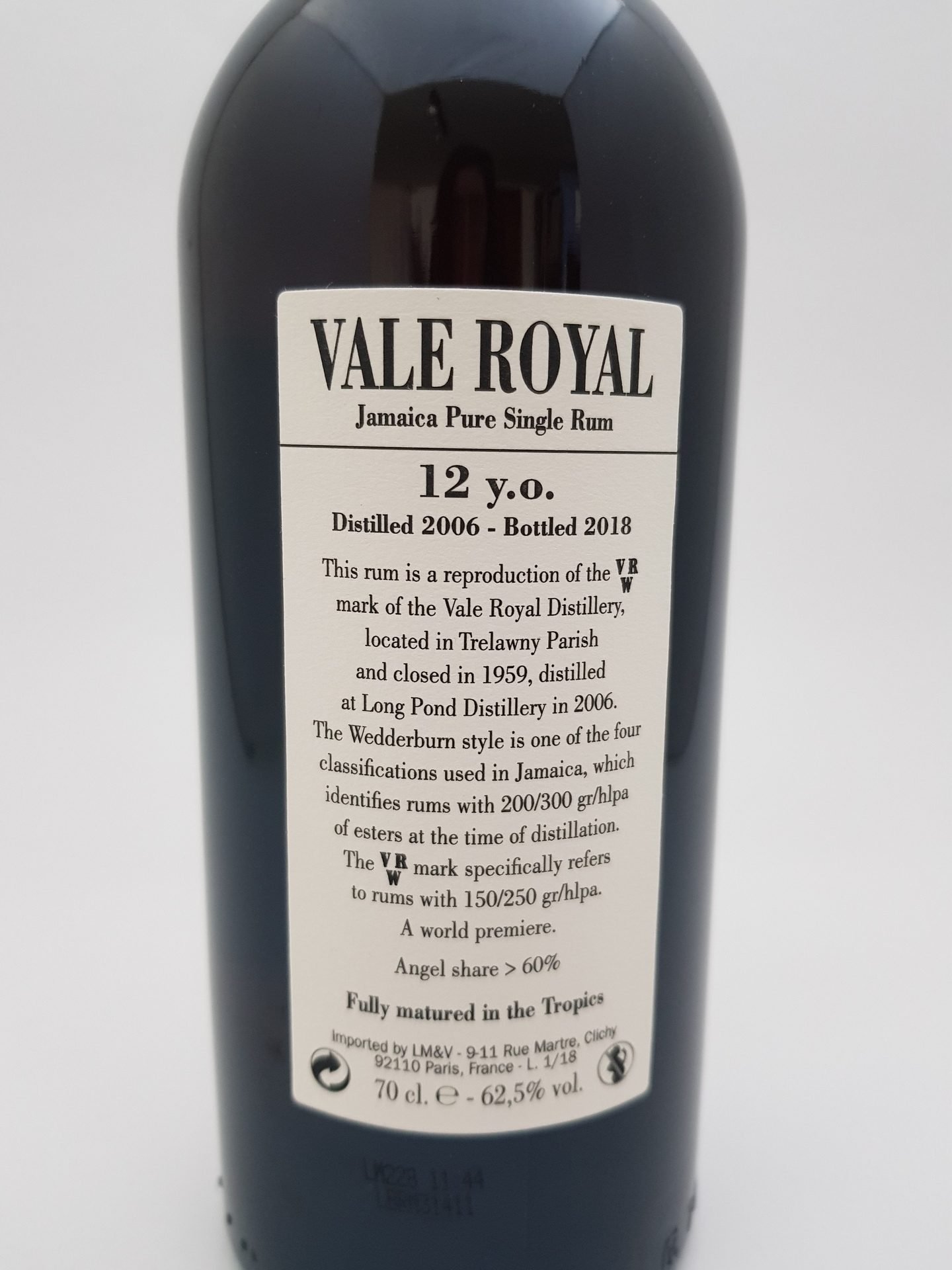 Long Pond 12 yo (2006), Vale Royal - VRW, National Rums of Jamaica, 62.5%