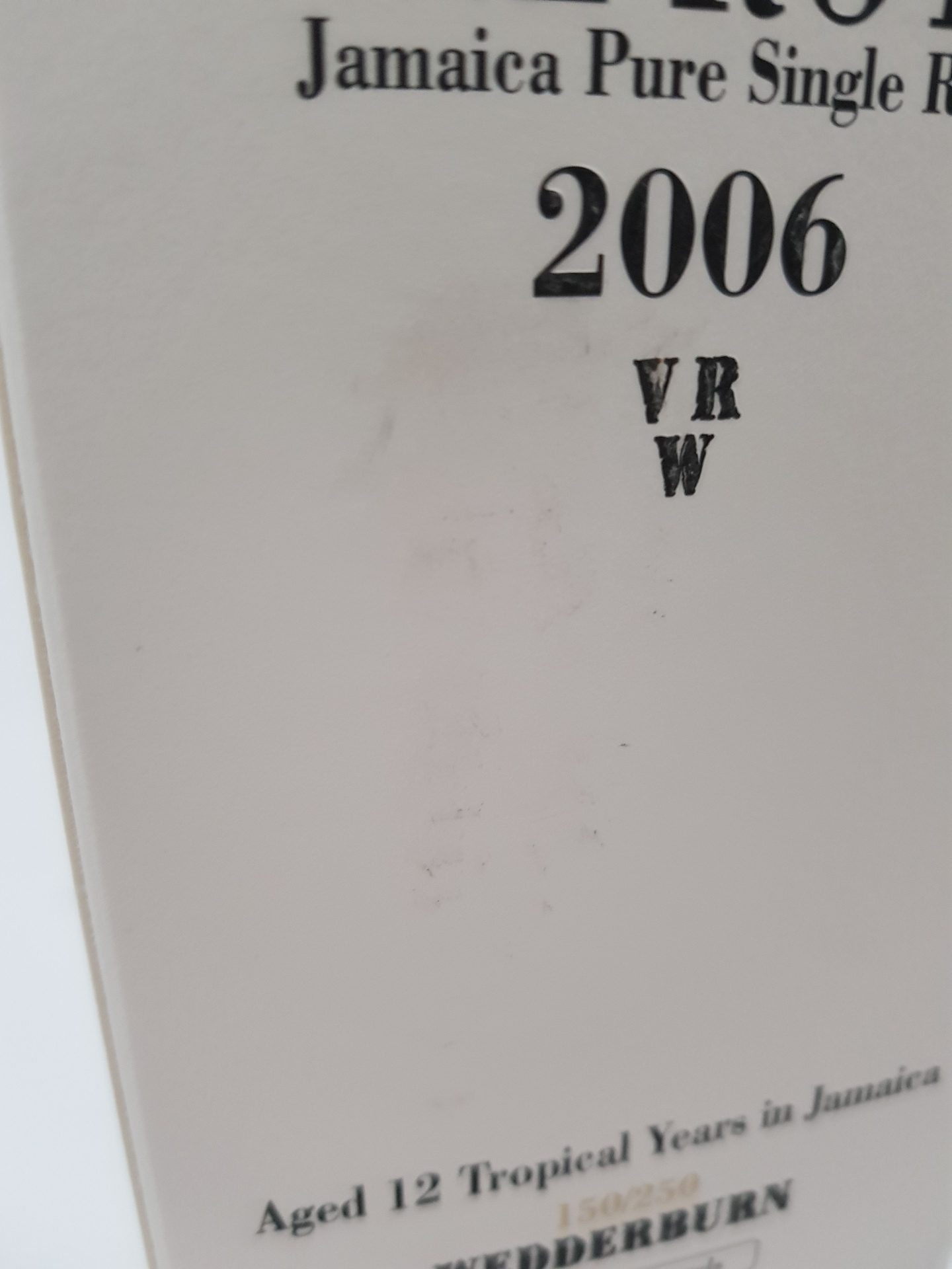 Long Pond 12 yo (2006), Vale Royal - VRW, National Rums of Jamaica, 62.5%